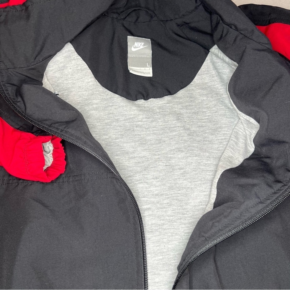 Nike Full Zip Long Sleeve Black & Red Lined Jacket Men's Large Y2K - Picture 7 of 9